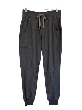 Figs Zamora Jogger Scrub Pants Graphite Gray with Light Gray Drawcord Size XS